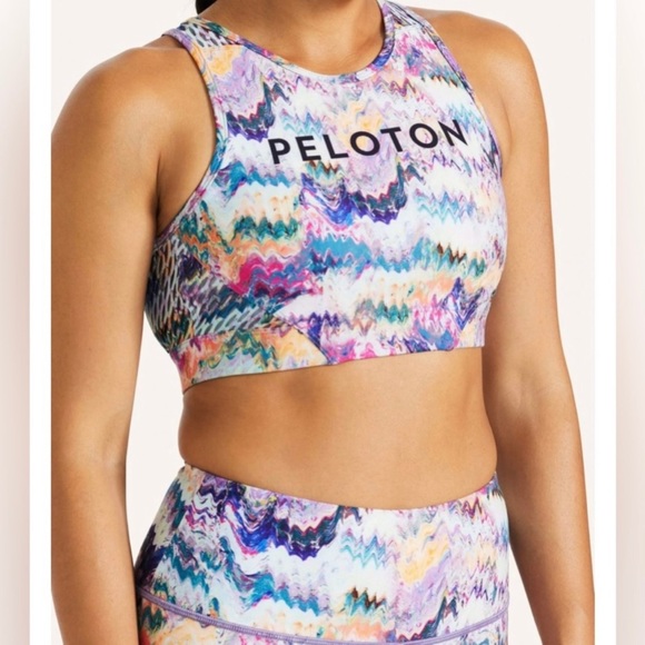 Peloton Other - New Peloton Racerback River Rock High Neck Zigzag Multicolor Sport Bra